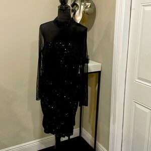 Stunning Eliza J Black Evening Dress Sz14 New!